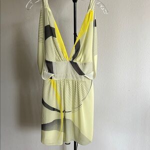 Rock & Republic Yellow and Gray Patterned Dress